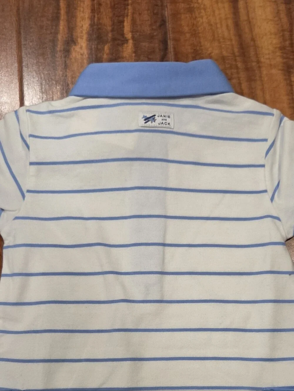 Janie and Jack NWT 3-6 Months Blue/Ivory Striped Romper